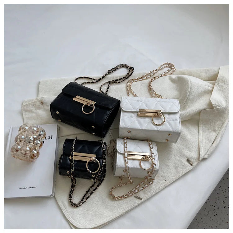 Casual Shoulder Bag with Chain Strap for Women