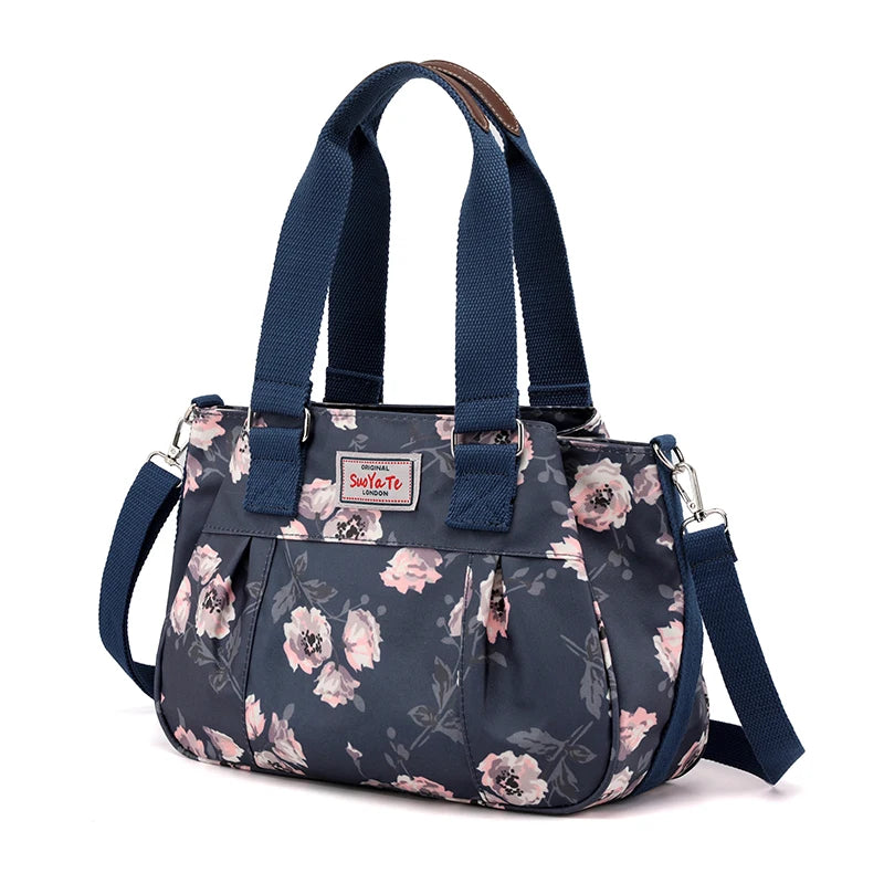 Flower Printed Shoulder Messenger Bag Women Crossbody Tote Handbag