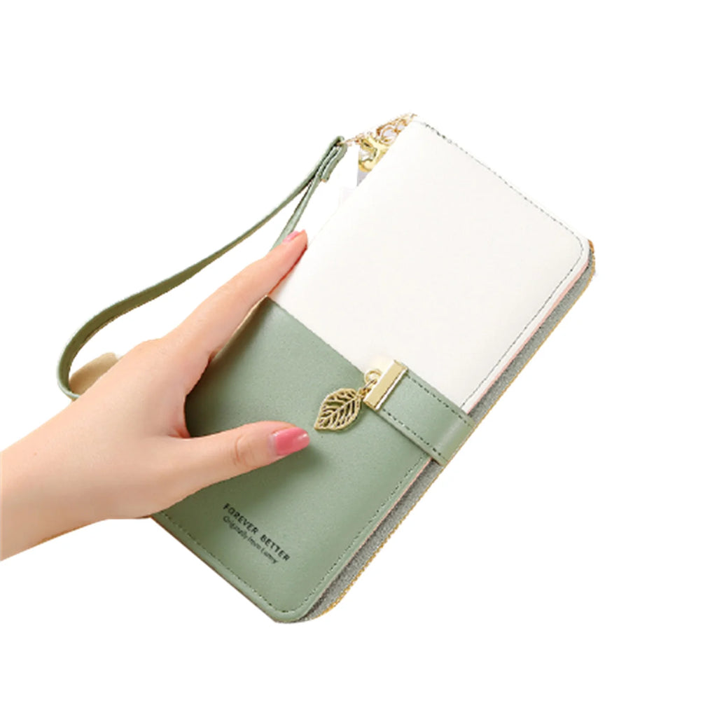 Women's PU Wallet Mini Handheld Money Pouch with Lanyard