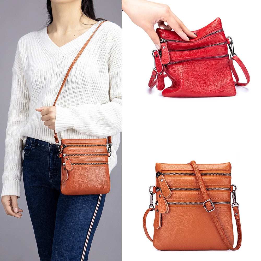 Women's Soft Leather Shoulder Bags Multifunctional Handbag