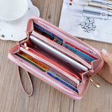 Red Crocodile Long Zipper Wallet Clutch Bag