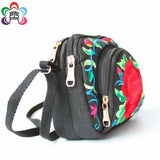 Yunnan Ethnic Embroidered Shoulder Bag with Change Mobile Phone Bag