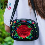 Yunnan Ethnic Embroidered Shoulder Bag with Change Mobile Phone Bag