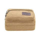 Canvas Men Waist Bag Zipper Pocket Outdoor Sports Pack