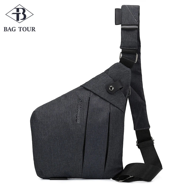 Casual Shoulder Bag with Multiple Pockets, Glasses Holder