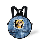 Children School Bag Round Backpack Adjustable Shoulder Kindergarten Bag