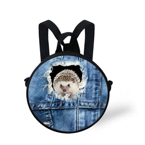 Children School Bag Round Backpack Adjustable Shoulder Kindergarten Bag