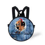 Children School Bag Round Backpack Adjustable Shoulder Kindergarten Bag