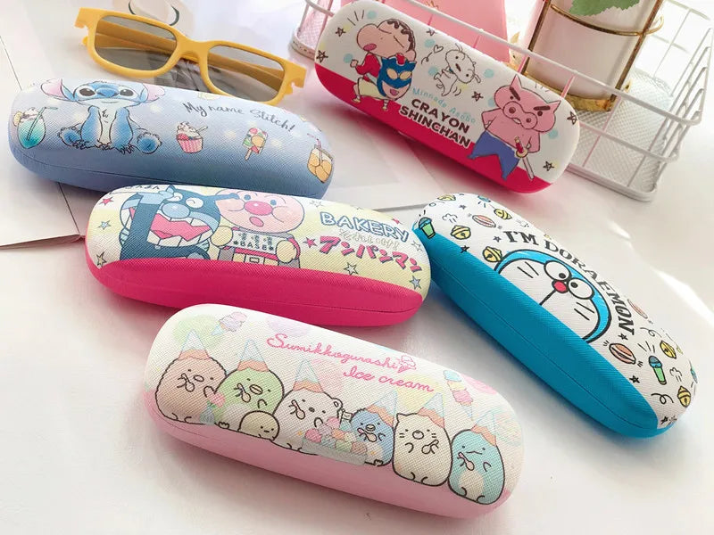 Cartoon Glasses Case PU Leather Myopia Glasses Case