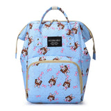 Cartoon Print Mommy Backpack Anti-theft Portable Maternal Baby Bag