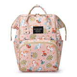 Cartoon Print Mommy Backpack Anti-theft Portable Maternal Baby Bag