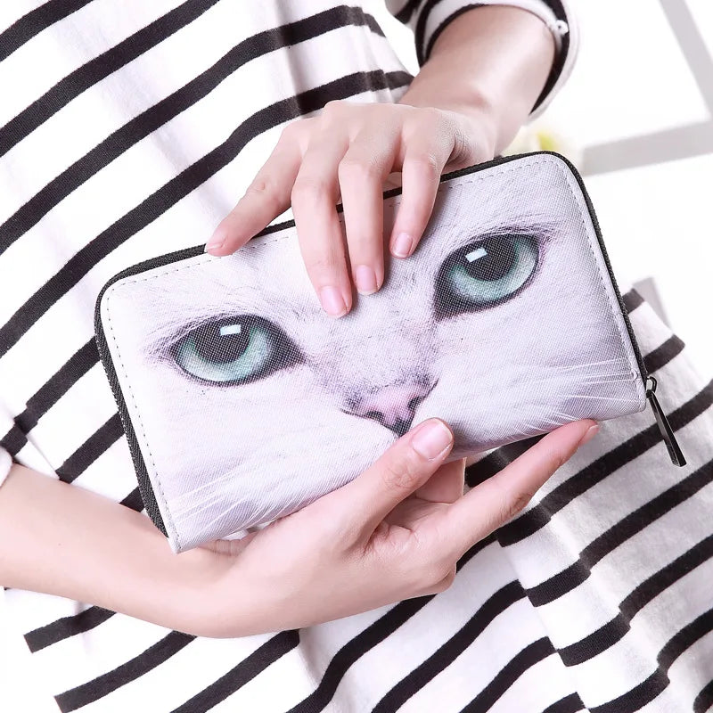Cartoon Cat Ladies Clutch Wallet Famous Design High Quality Purse