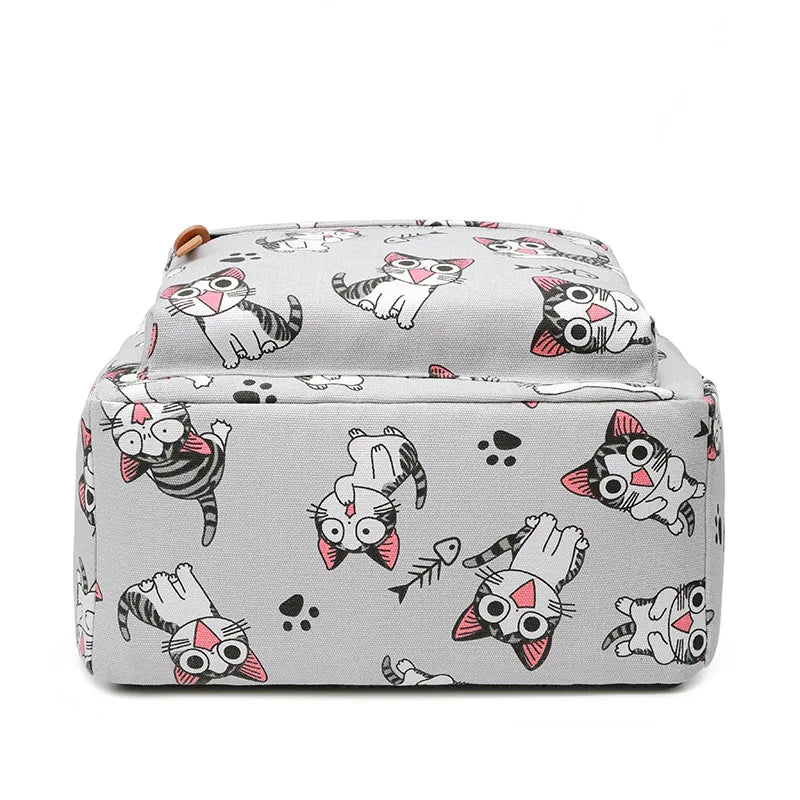 Cat Print School Backpack for Girls - Laptop Backpack for Teens