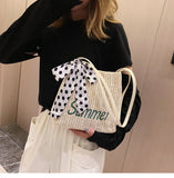 Women's Large Capacity Woven Shoulder Bag