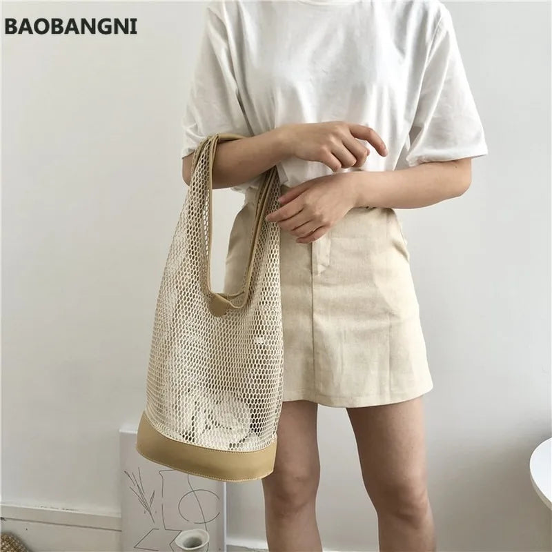 Casual Shoulder Bag Portable Bucket Bag Temptation Portable Net Bag