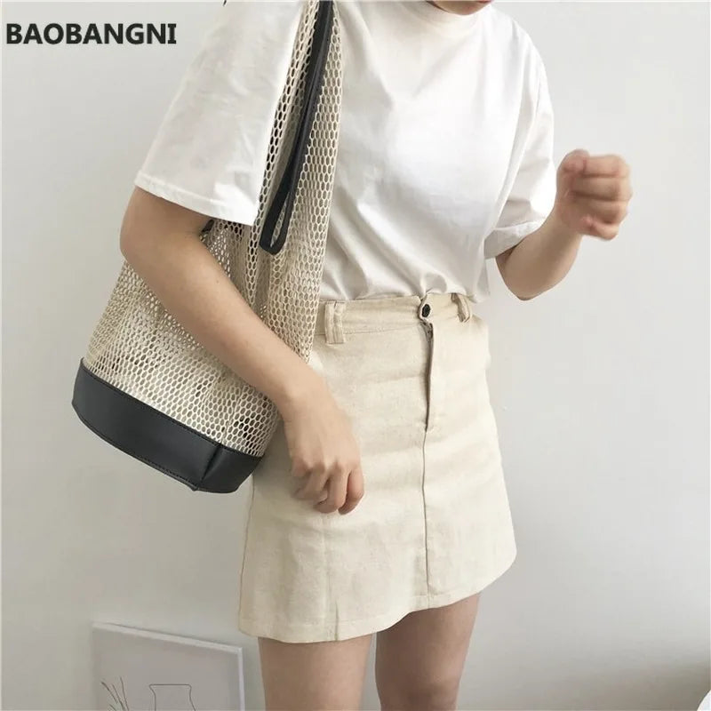 Casual Shoulder Bag Portable Bucket Bag Temptation Portable Net Bag