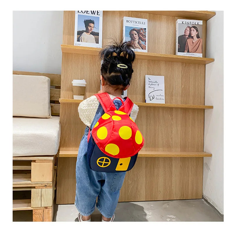 Kids Mushroom House Kindergarten Shoulder Backpack Boy Girl Travel Snack Bag