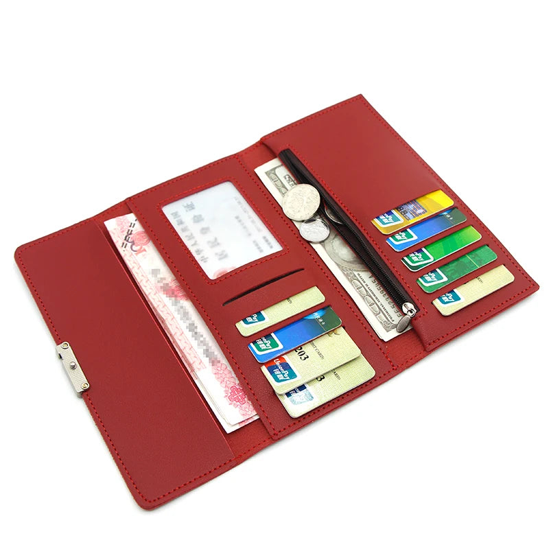 Women's Multi-Slot Long Wallet Handbag with Zero Purse