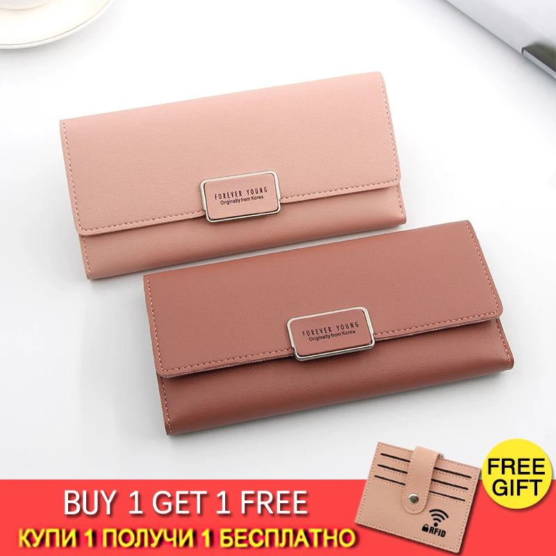 Women's Multi-Function Long Student Purse with Zero Slot