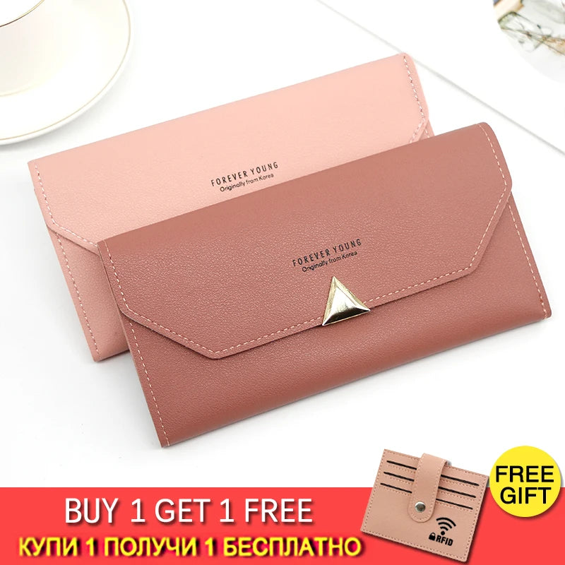 Ladies Long Student Purse Multi-Function Handbag