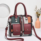 Large-Capacity Shoulder Bag European American PU Portable Female Bag
