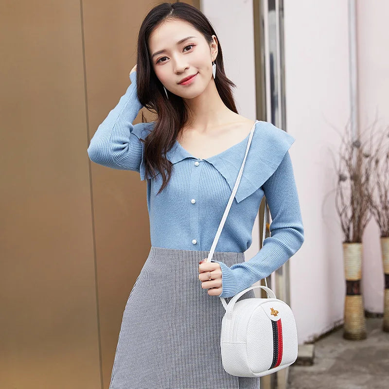 Litchi Little Bee Handbag Casual Small Square Bag