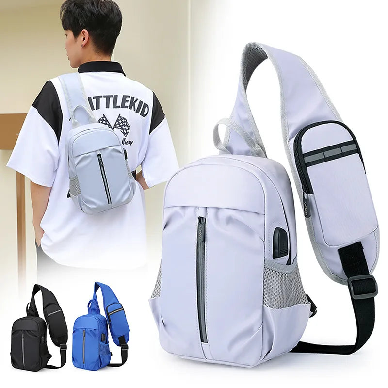 Men's Large-Capacity Chest Bag Oxford Cloth Messenger Shoulder Bag