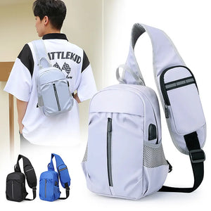 Men's Large-Capacity Chest Bag Oxford Cloth Messenger Shoulder Bag