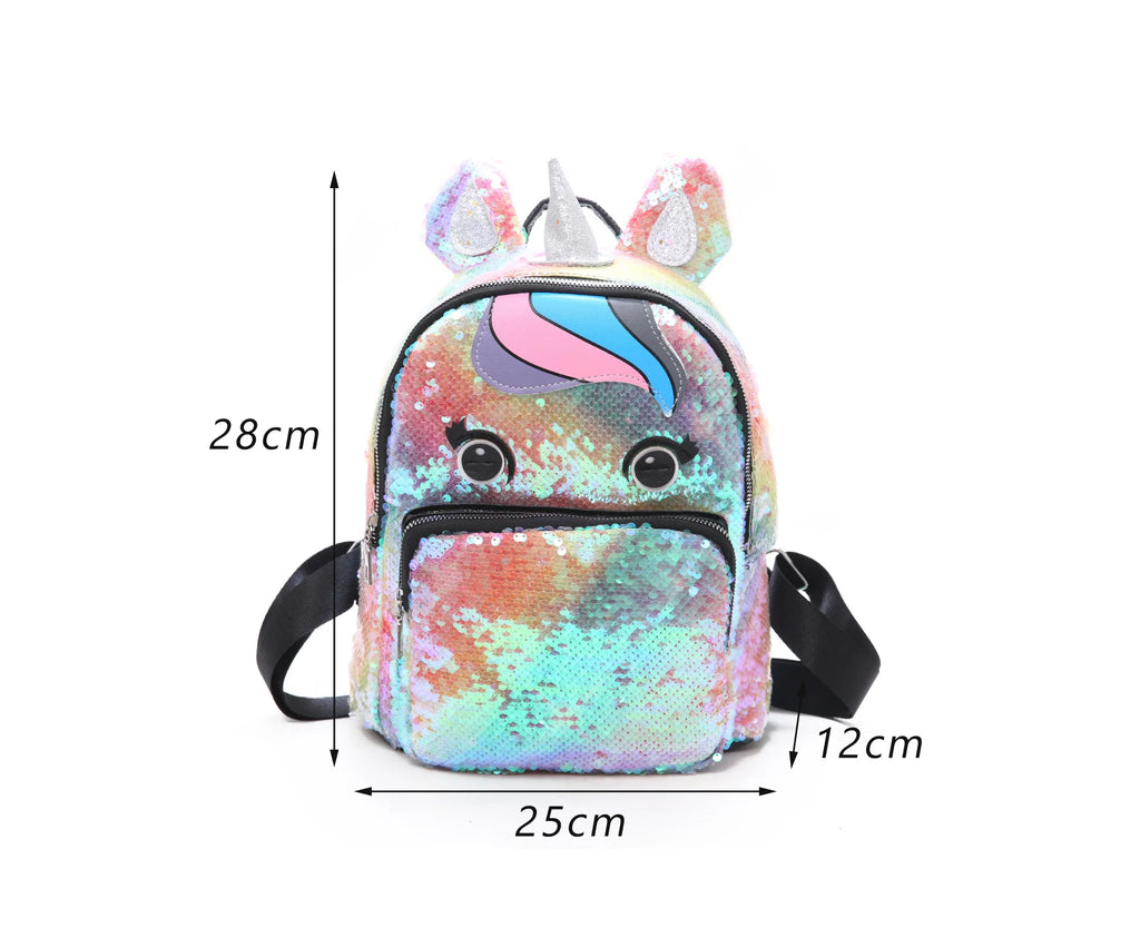Unicorn Backpack for Girls, Student School Bag with Sequins