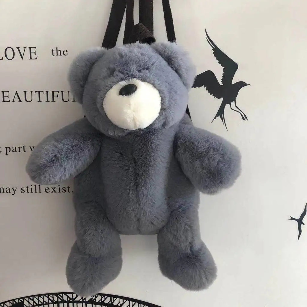 Cartoon Plush Bear Shoulder Bag Handbag Backpack