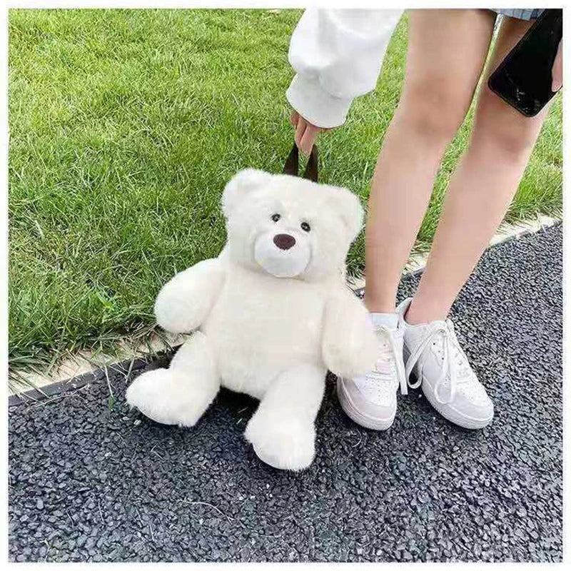 Cartoon Plush Bear Shoulder Bag Handbag Backpack