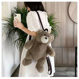 Cartoon Plush Bear Shoulder Bag Handbag Backpack