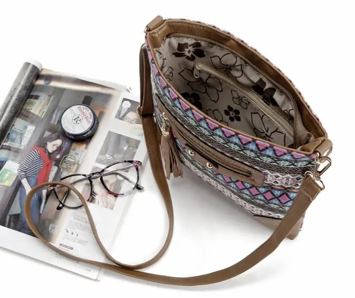 European American Printed Small Shoulder Bag Canvas Joker Messenger