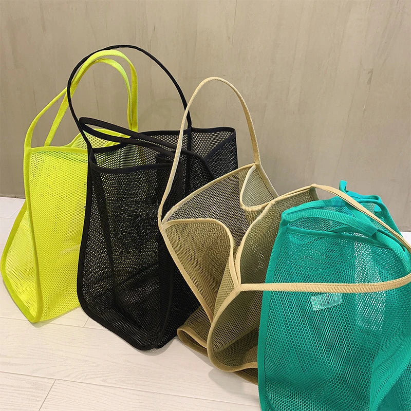 Transparent Gauze Shoulder Bag Light Shopping Bag Beach Handbag