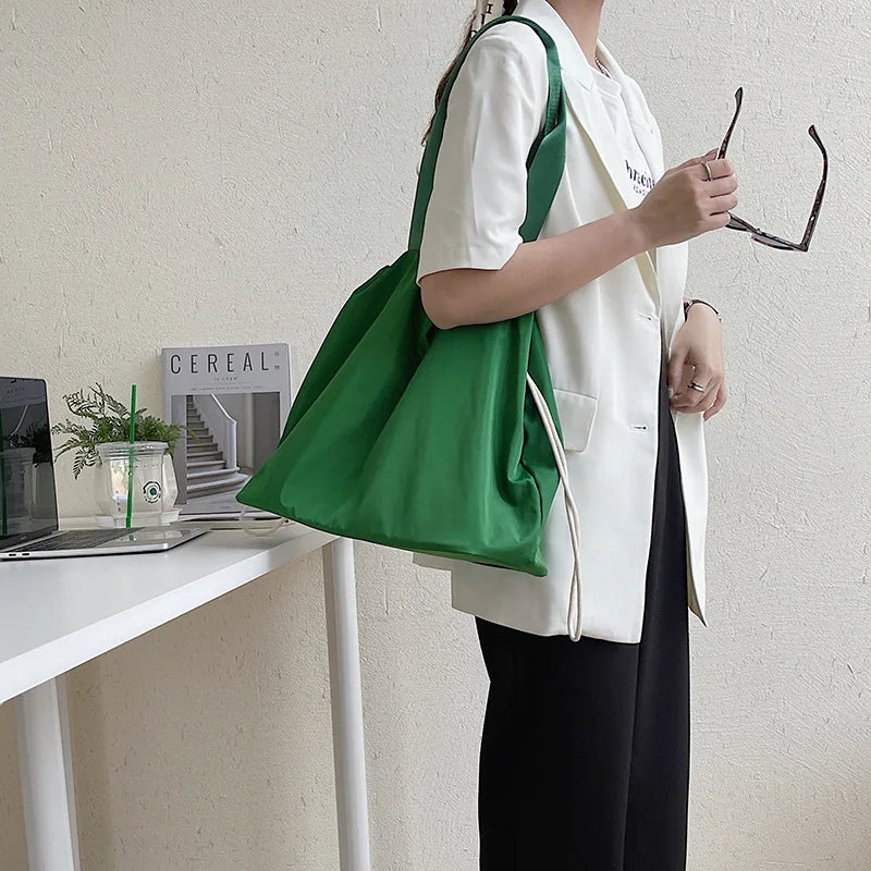 Casual Drawstring Shoulder Bag with Large Capacity