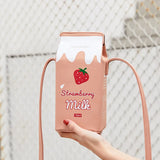 Cartoon Milk Box Cross-Body Bag Streetwear Leather Shoulder Pack