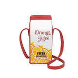 Cartoon Milk Box Cross-Body Bag Streetwear Leather Shoulder Pack