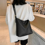 Bucket Tote Shoulder Bags PU Leather Multi-function Shopping