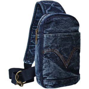 Women's Denim Chest Bag Single Shoulder Messenger Bag