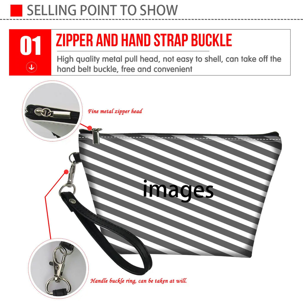 Christmas Cats and Dogs Pattern PU Leather Cosmetic Bag