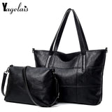 Plaid Leather Shoulder Bag Soft Womens Tote