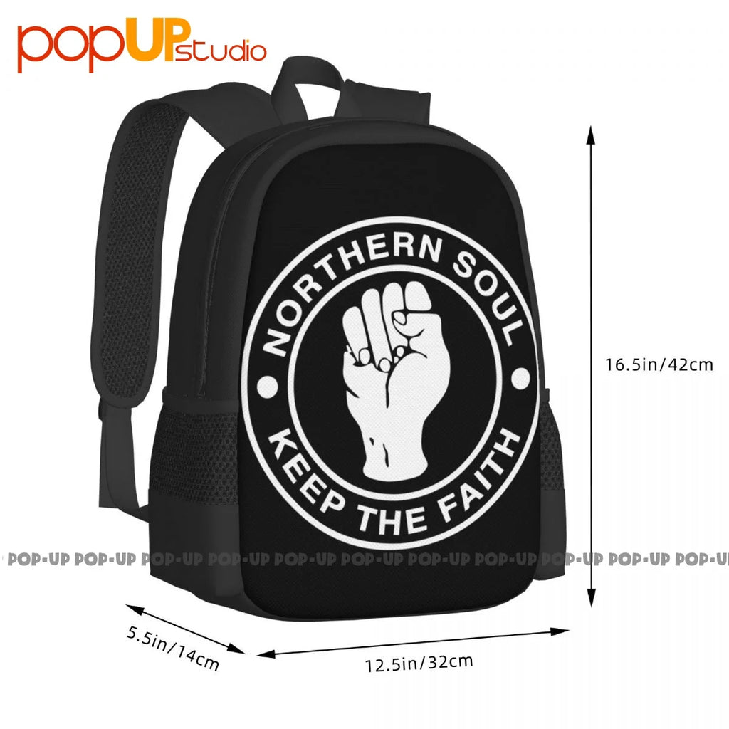 Northern Soul Keep The Faith 02 Backpack Large Capacity School Style Gymnast Bag