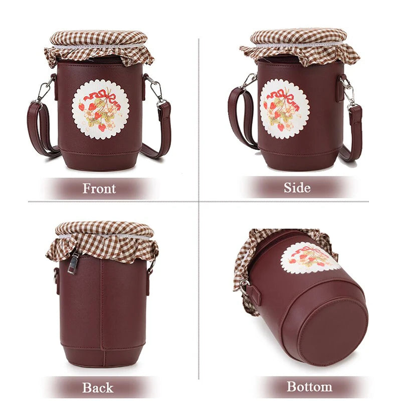 Brown Shoulder Bag Cross Body for Women Girls Small Bucket Bag