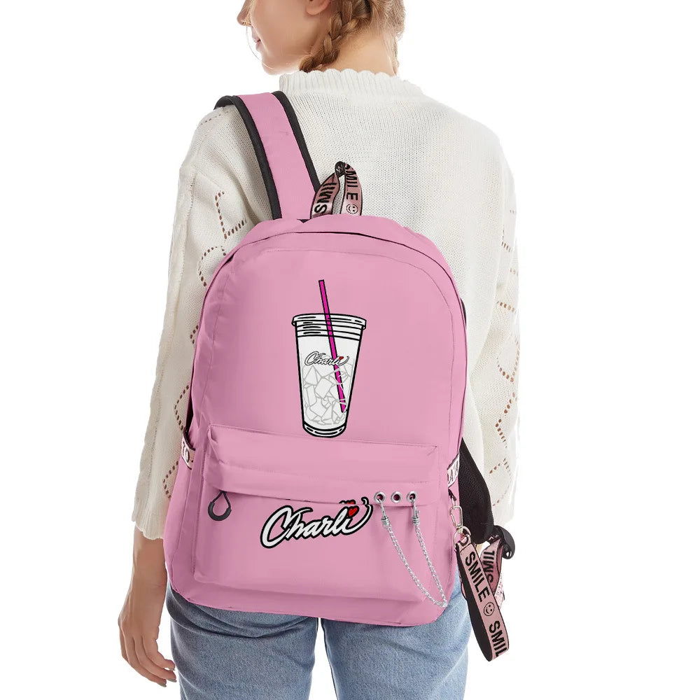 Charli D'Amelio Backpack Kpop Key Chain Bag Boys Girls Candy Backpack