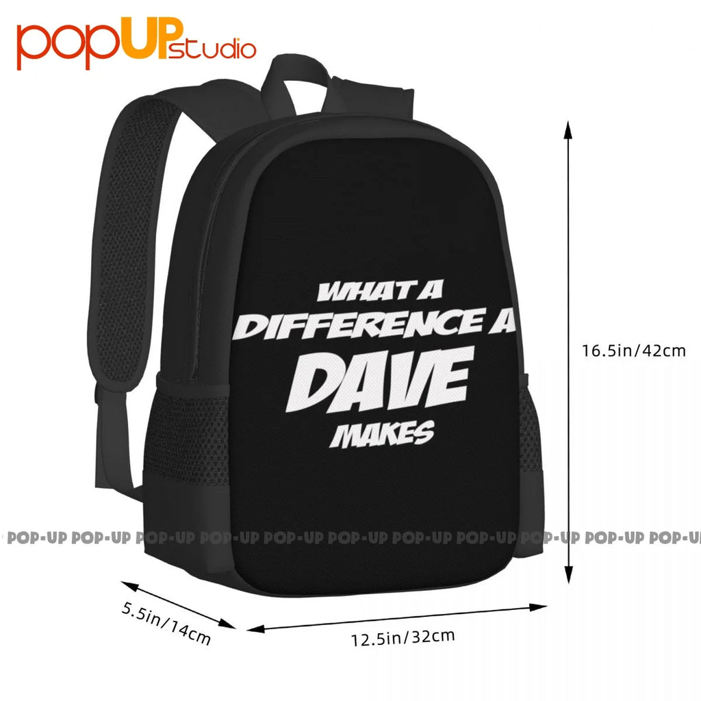 Funny Dave Makes Slogan Joke Backpack - Large Travel Bag