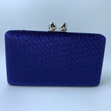 Nuphia Suede Velvet Navy Evening Clutch Bag