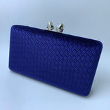 Nuphia Suede Velvet Navy Evening Clutch Bag