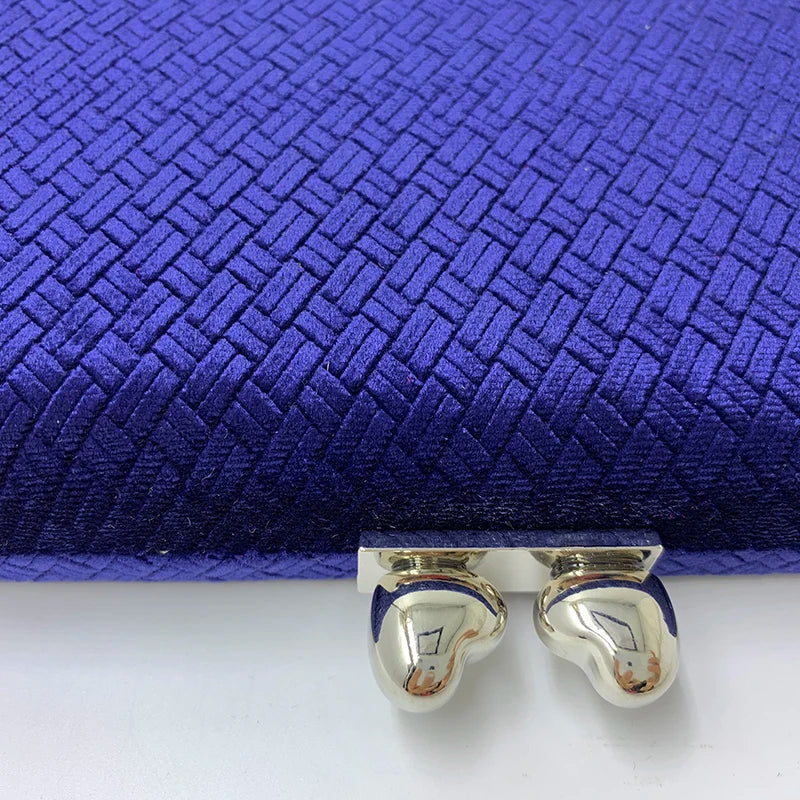 Nuphia Suede Velvet Navy Evening Clutch Bag