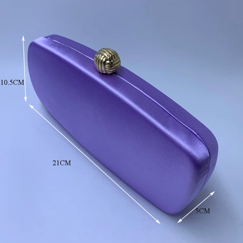 Nuphia Satin Box Clutch Evening Bag Light Purple