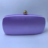 Nuphia Satin Box Clutch Evening Bag Light Purple
